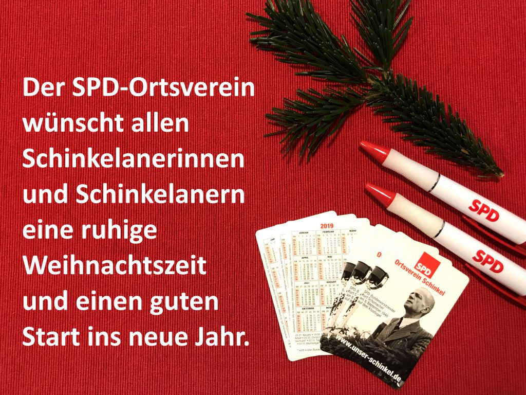 Weihnachtsgrüße SPDOrtsverein Schinkel